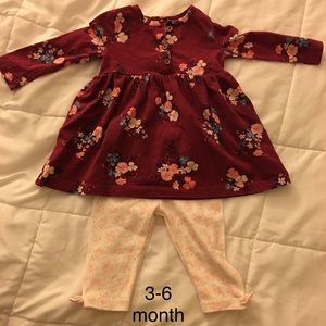 3-6 month floral outfit